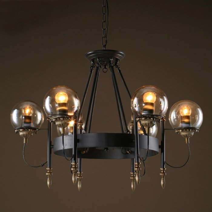 Люстра Globe Trenger Chandelier 6 Черный Люстра Globe Trenger Chandelier 6 Черный в Тюмени | Loft Concept