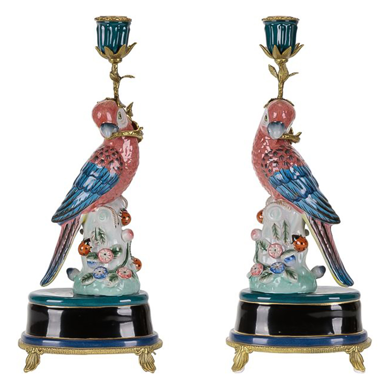 Подсвечник Red Blue Parrot Candlestick L or R Бронза Красный Синий Подсвечник Red Blue Parrot Candlestick L or R Бронза Красный Синий в Тюмени | Loft Concept