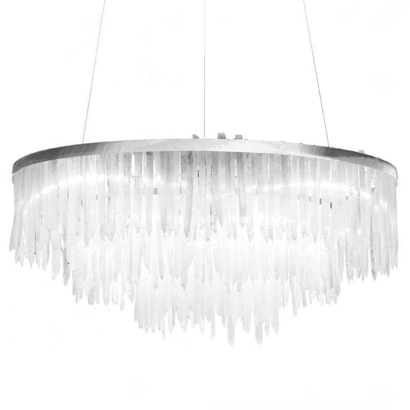 Люстра LAMP SELENITE Прозрачный белый Хром Люстра LAMP SELENITE Прозрачный белый Хром в Тюмени | Loft Concept