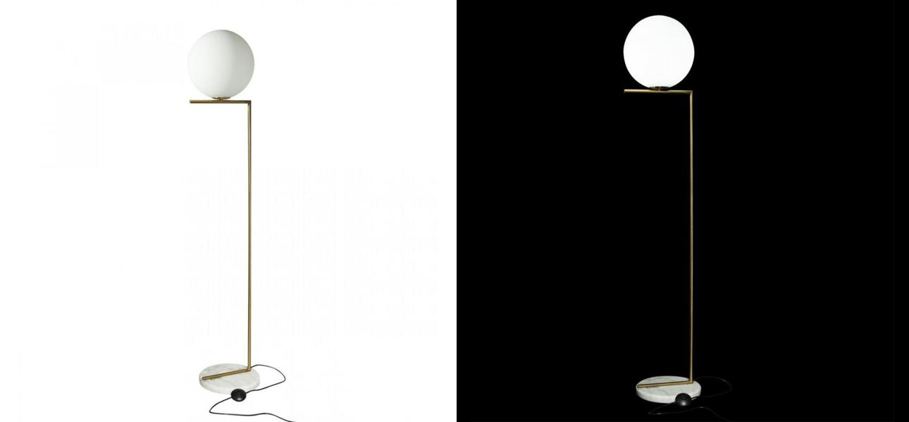 Торшер Flos IC Lights Gold c мраморным основанием - фото №1