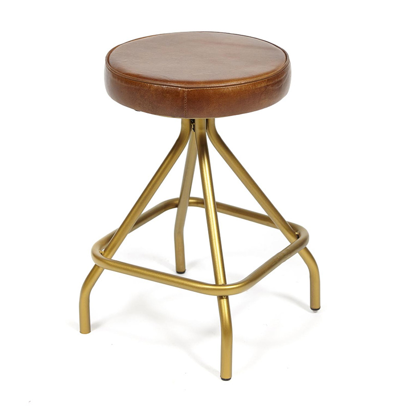 Стул из кожи буйвола Industrial leather stool Коричневый Латунь Стул из кожи буйвола Industrial leather stool Коричневый Латунь в Тюмени | Loft Concept