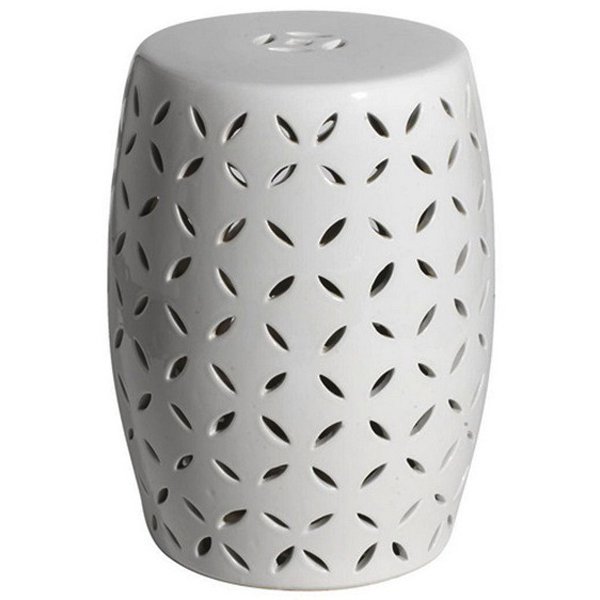 Керамический табурет Carved Garden Stool - White Белый Керамический табурет Carved Garden Stool - White Белый в Тюмени | Loft Concept
