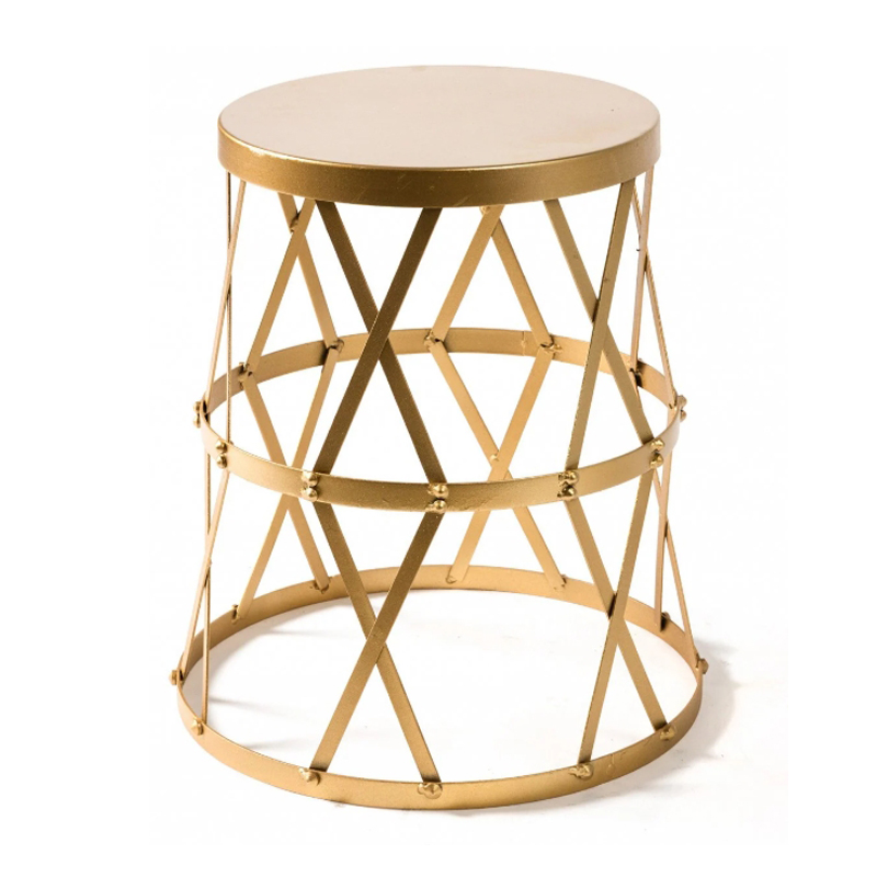 Приставной стол Metal Round Drum матовое золото Приставной стол Metal Round Drum матовое золото в Тюмени | Loft Concept