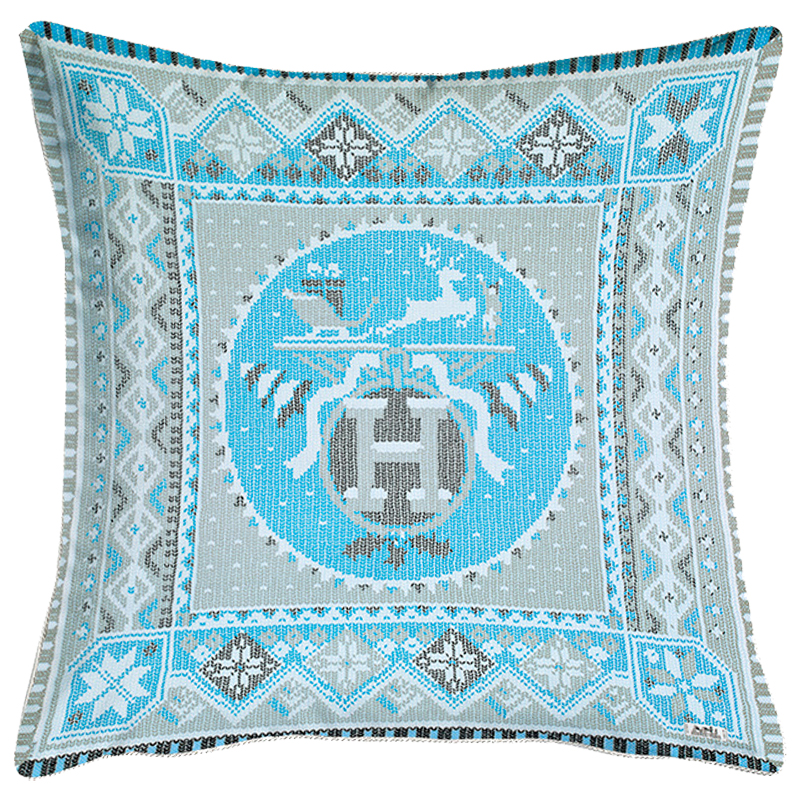 Декоративная подушка Hermes Christmas 172 Голубой Серый Декоративная подушка Hermes Christmas 172 Голубой Серый в Тюмени | Loft Concept