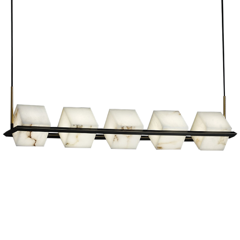 Люстра Marble Cubes Modern Light Chandelier 5 плафонов Черный Белый Мрамор Bianco Латунь Люстра Marble Cubes Modern Light Chandelier 5 плафонов Черный Белый Мрамор Bianco Латунь в Тюмени | Loft Concept