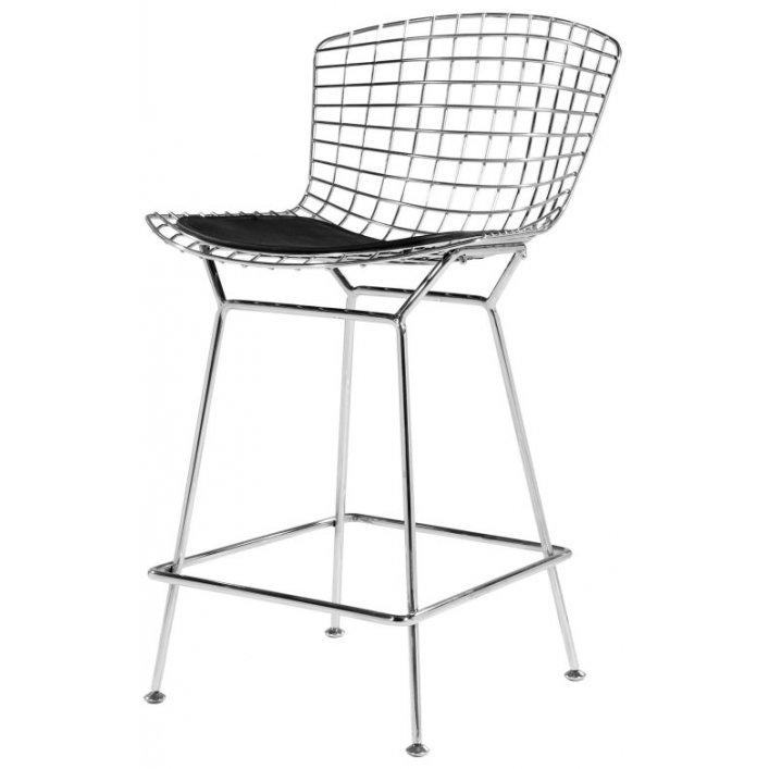 Барный стул Bertoia Barstool Черный Серебряный Барный стул Bertoia Barstool Черный Серебряный в Тюмени | Loft Concept