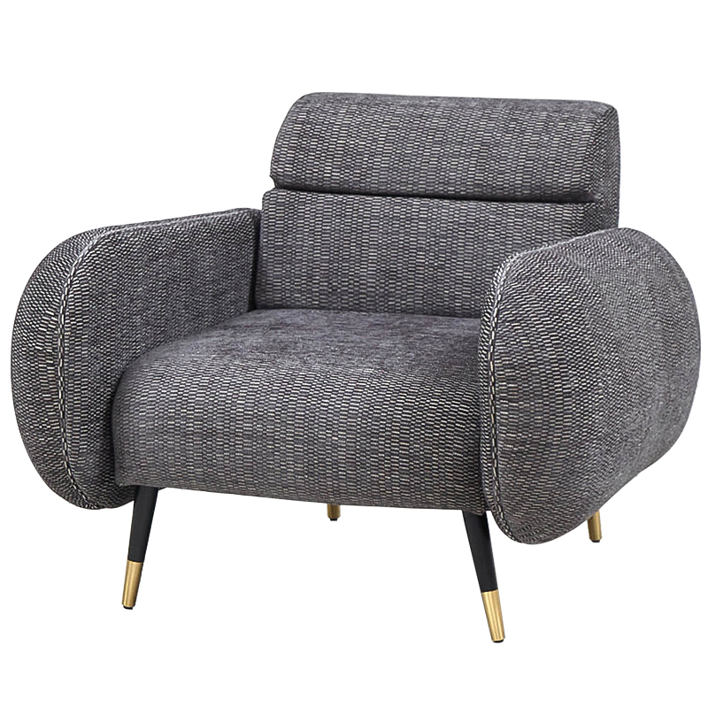 Кресло Hebert Armchair Grey Серый Черный Латунь Кресло Hebert Armchair Grey Серый Черный Латунь в Тюмени | Loft Concept