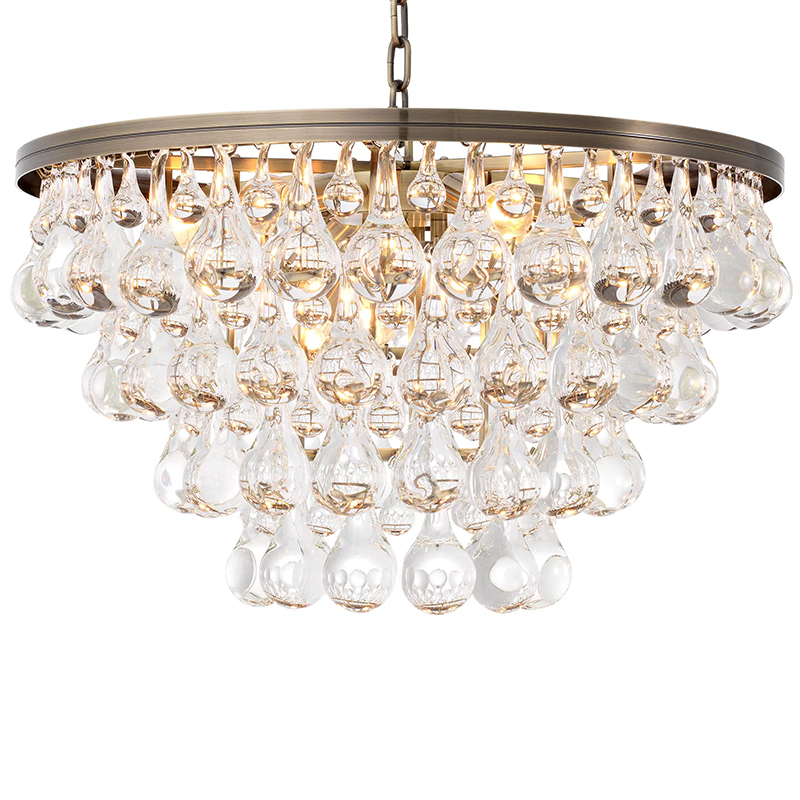 Люстра Eichholtz Chandelier Bolzano Brass Латунь Прозрачное Стекло Люстра Eichholtz Chandelier Bolzano Brass Латунь Прозрачное Стекло в Тюмени | Loft Concept