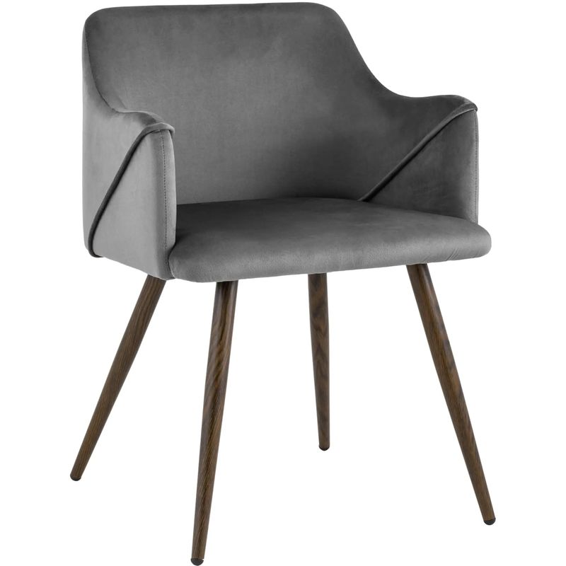Стул Monarch Chair Серый Велюр Серый Коричневый Стул Monarch Chair Серый Велюр Серый Коричневый в Тюмени | Loft Concept