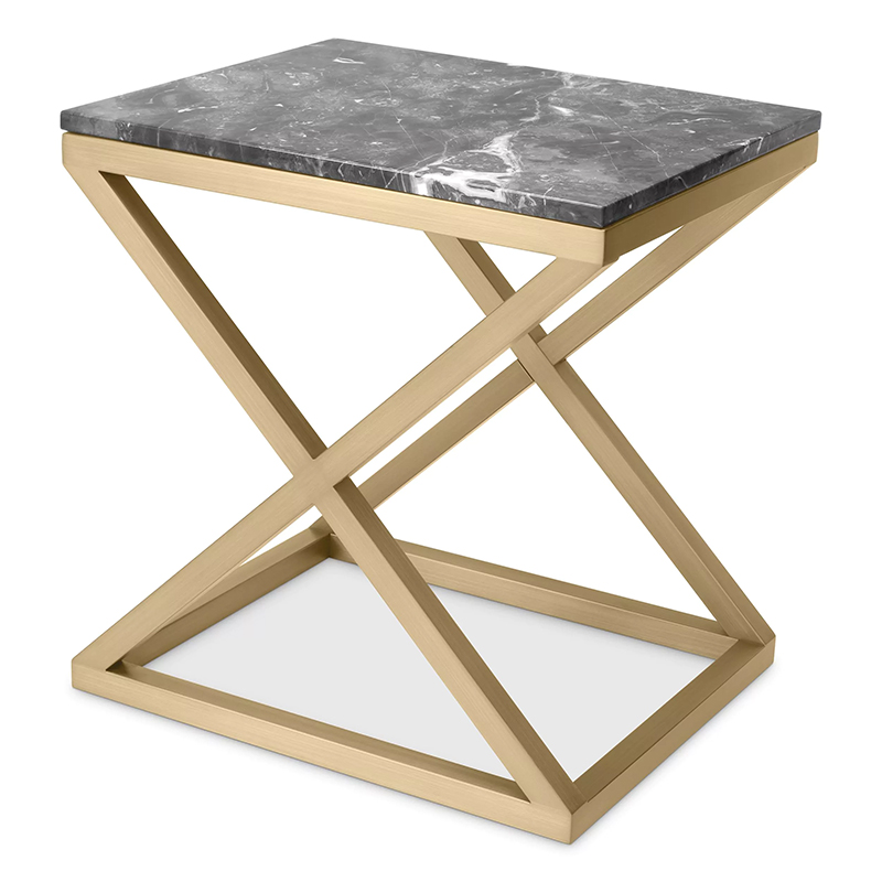 Приставной стол Eichholtz Side Table Criss Cross Латунь Серый Приставной стол Eichholtz Side Table Criss Cross Латунь Серый в Тюмени | Loft Concept