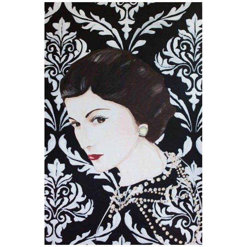 Картина “Coco Chanel with Damask Wallpaper” Мульти Картина “Coco Chanel with Damask Wallpaper” Мульти в Тюмени | Loft Concept