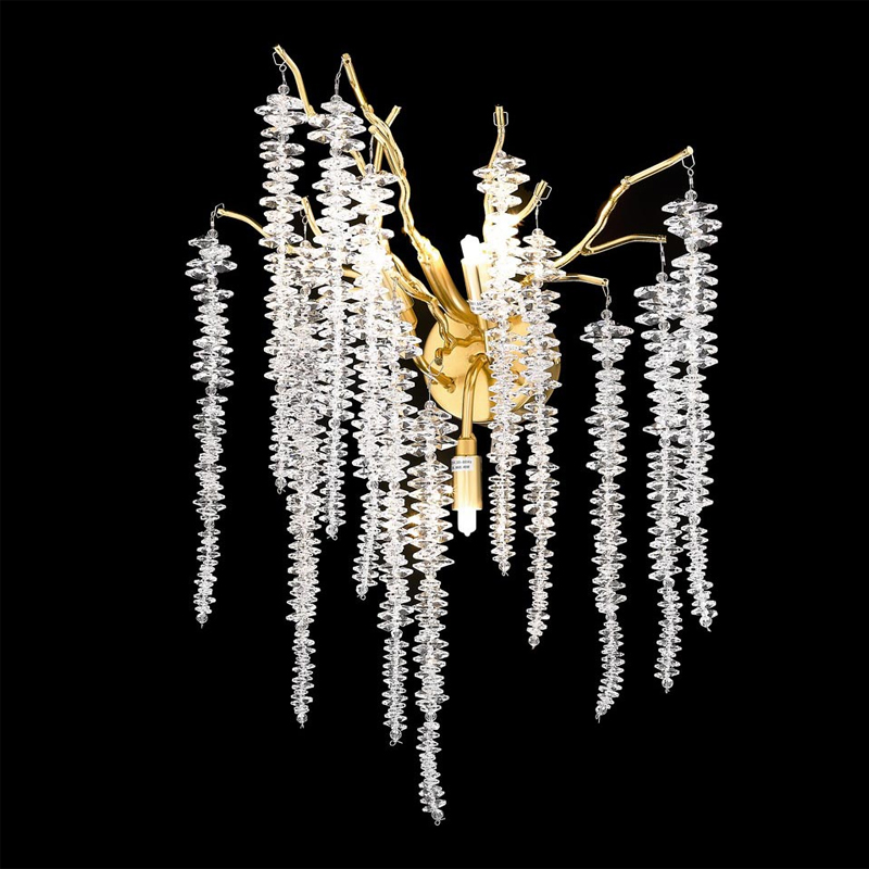 Хрустальный Бра Leaves Gold Золотой Хрустальный Бра Leaves Gold Золотой в Тюмени | Loft Concept