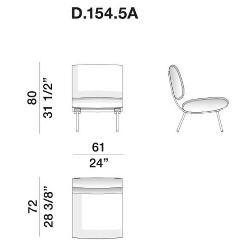 Дизайнерское кресло без подлокотников Gio Ponti ROUND D.154.5 Armchair Дизайнерское кресло без подлокотников Gio Ponti ROUND D.154.5 Armchair в Тюмени