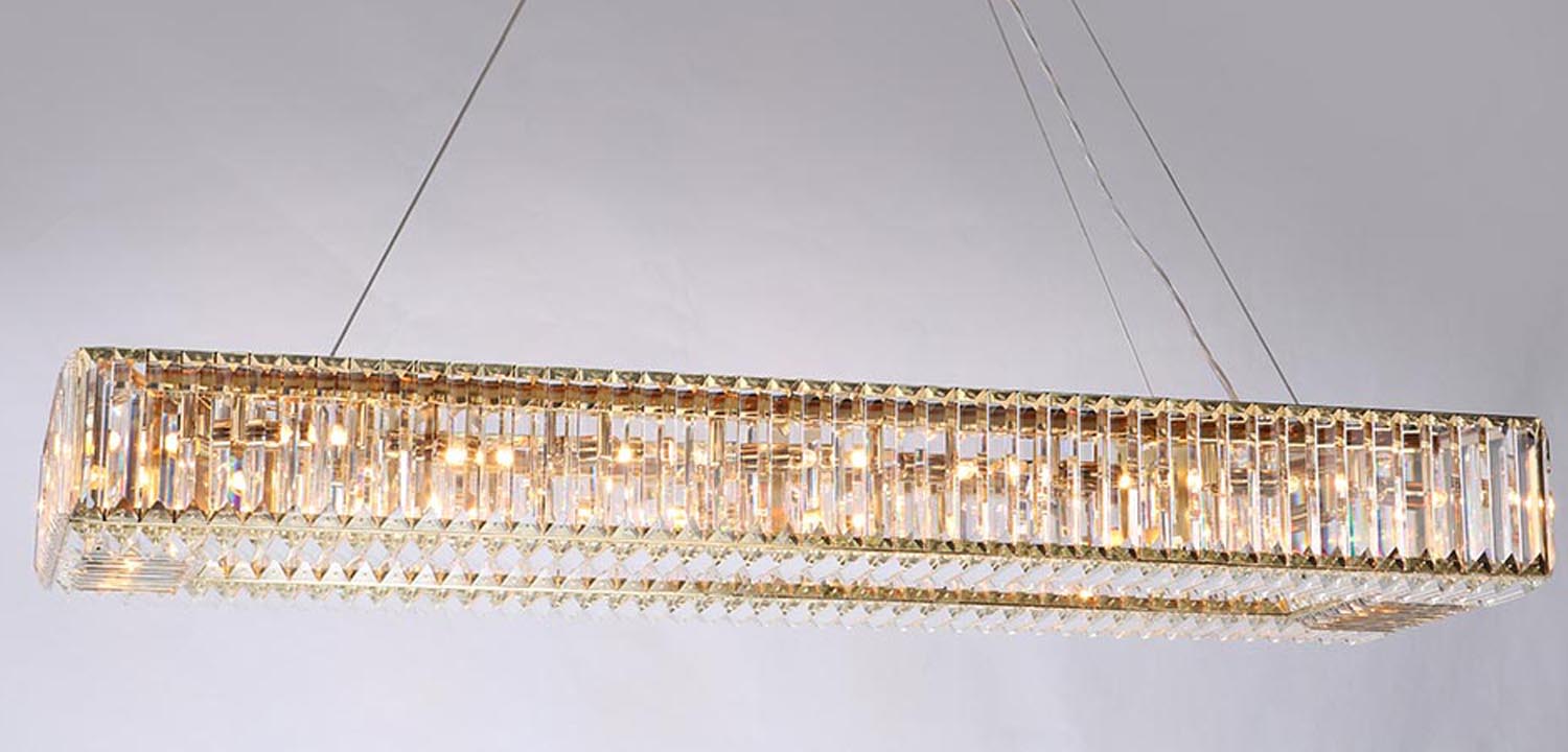 Люстра Darleen Crystal Gold Rectangular Chandelier - фото