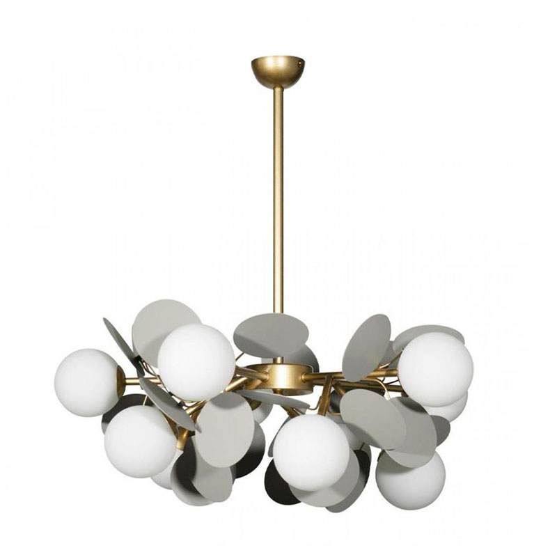 Люстра MATISSE Chandelier Gray 10 ламп Серый Золотой Белый Люстра MATISSE Chandelier Gray 10 ламп Серый Золотой Белый в Тюмени | Loft Concept