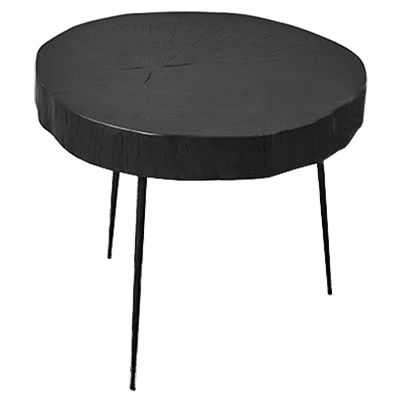 Приставной стол Saw Cut Black Wood Side Table Черный Приставной стол Saw Cut Black Wood Side Table Черный в Тюмени | Loft Concept