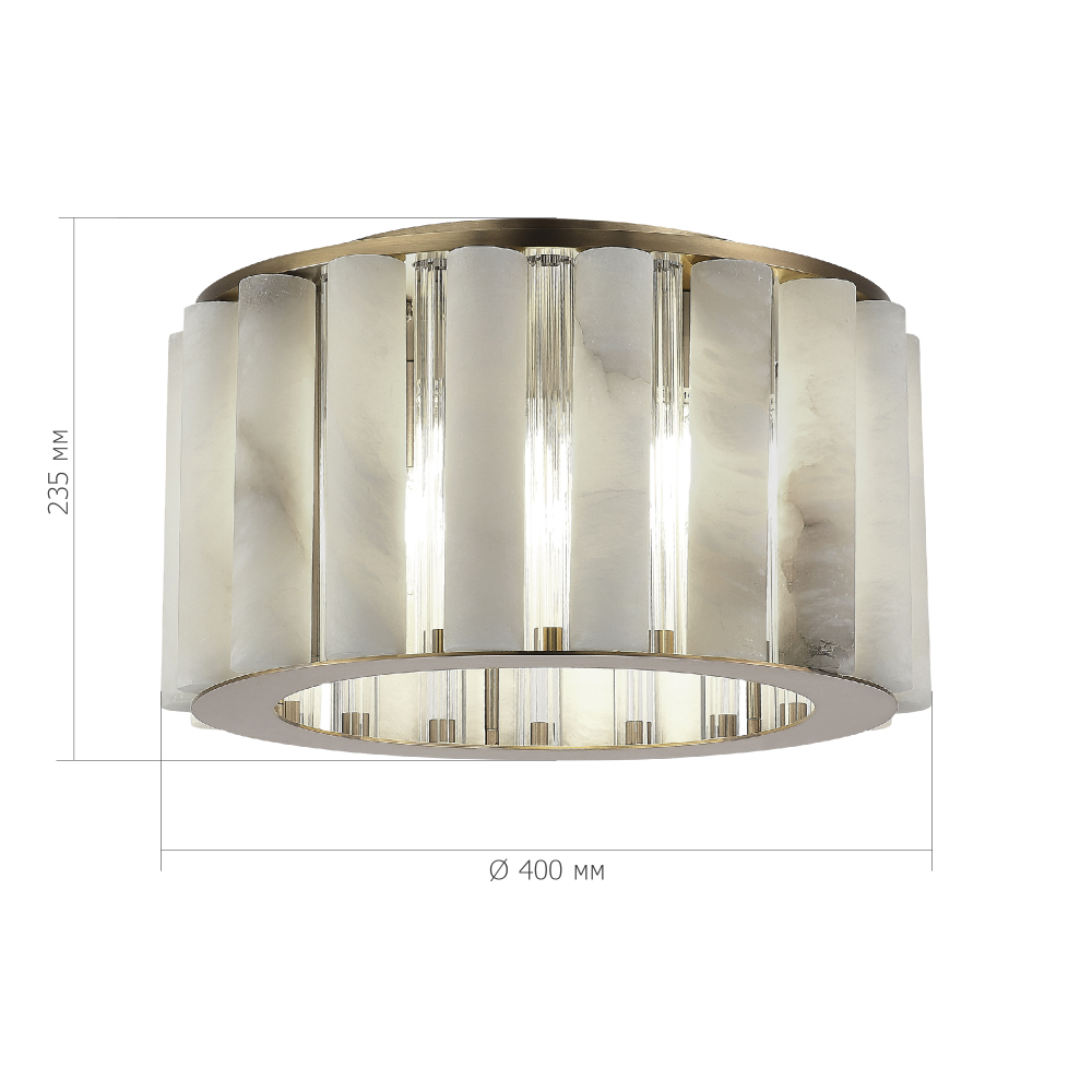 Потолочный светильник из стекла и премиального алебастра Ravishment в Тюмени