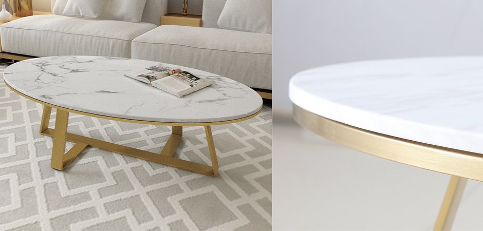 Кофейный стол Marble Oval Table Кофейный стол Marble Oval Table - Loft-Concept в Тюмени