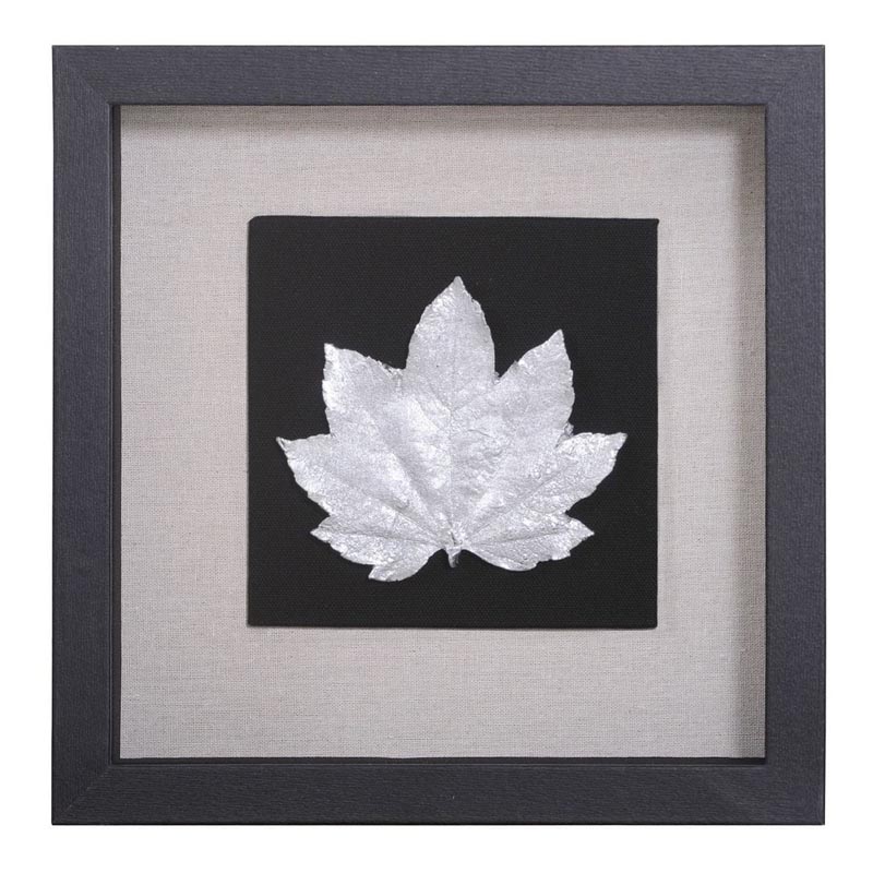 Панно Cassian Curled Maple Leaf Черный Серебряный Панно Cassian Curled Maple Leaf Черный Серебряный в Тюмени | Loft Concept