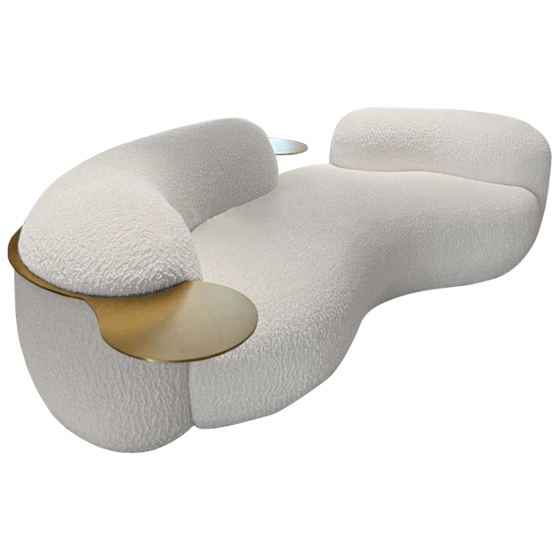 Диван Lammert White Boucle Sofa Белый Латунь Диван Lammert White Boucle Sofa Белый Латунь в Тюмени | Loft Concept