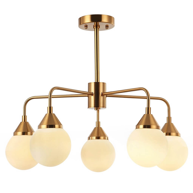 Люстра Phainon Gold Chandelier 5 Золотой Белый Люстра Phainon Gold Chandelier 5 Золотой Белый в Тюмени | Loft Concept