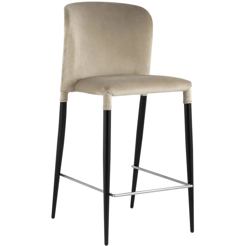 Барный Стул Lori Chair Бежевый Велюр Бежевый Черный Барный Стул Lori Chair Бежевый Велюр Бежевый Черный в Тюмени | Loft Concept