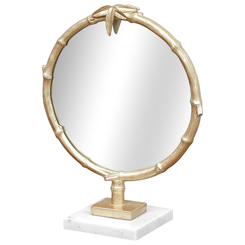 Зеркало настольное Bamboo Gold Marble Mirror Золотой Белый Зеркало Зеркало настольное Bamboo Gold Marble Mirror Золотой Белый Зеркало в Тюмени | Loft Concept