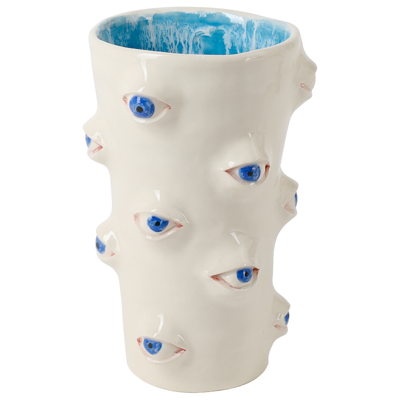 Ваза Many Eyes Vase Молочный Голубой Синий Ваза Many Eyes Vase Молочный Голубой Синий в Тюмени | Loft Concept