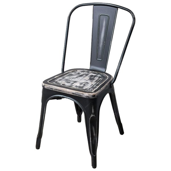 Кухонный стул Tolix Chair Vintage Wood Винтажный черный Кухонный стул Tolix Chair Vintage Wood Винтажный черный в Тюмени | Loft Concept