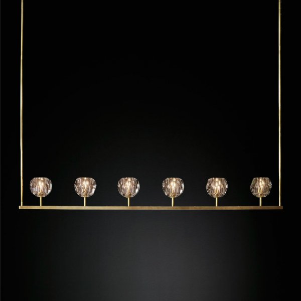Люстра RH Boule De Cristal Linear Chandelier 6 Прозрачный Люстра RH Boule De Cristal Linear Chandelier 6 Прозрачный в Тюмени | Loft Concept