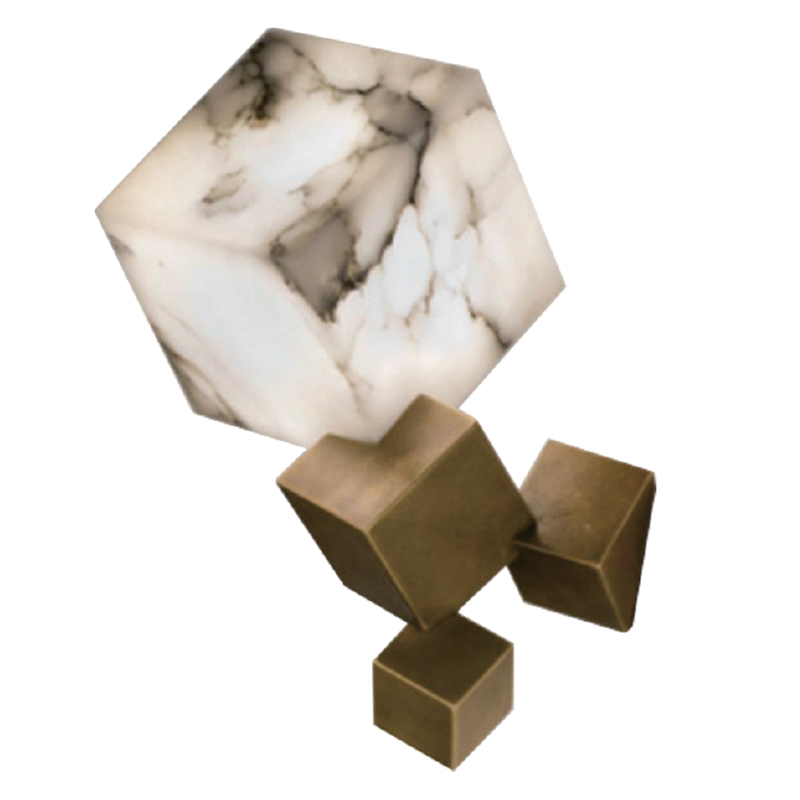 Бра Marble Cube Wall lamp Белый Мрамор Bianco Медь Бра Marble Cube Wall lamp Белый Мрамор Bianco Медь в Тюмени | Loft Concept