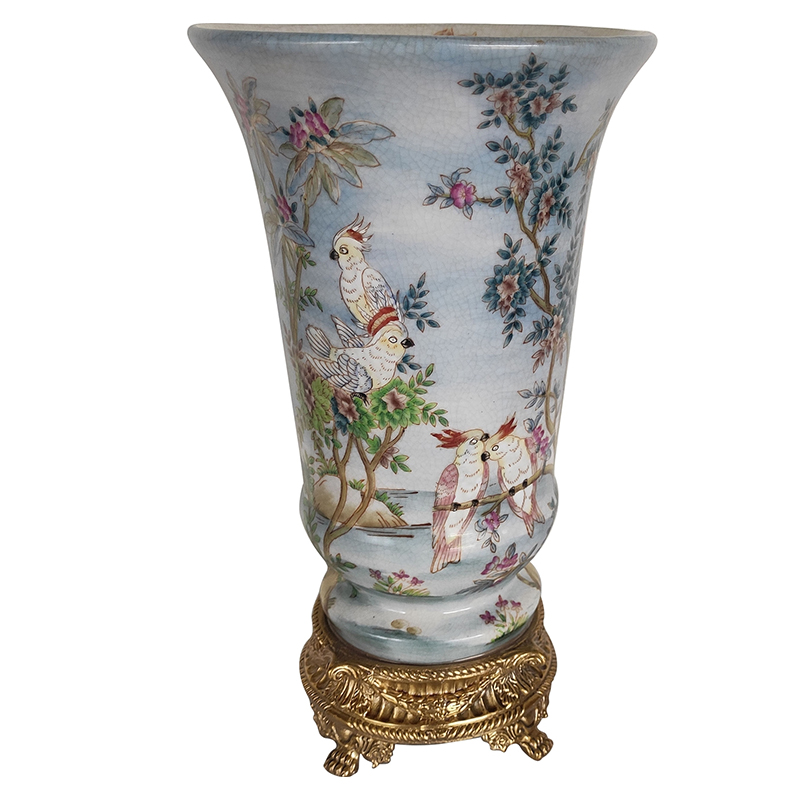 Ваза Blue Vase Parrots Бронза Мульти Голубой Ваза Blue Vase Parrots Бронза Мульти Голубой в Тюмени | Loft Concept