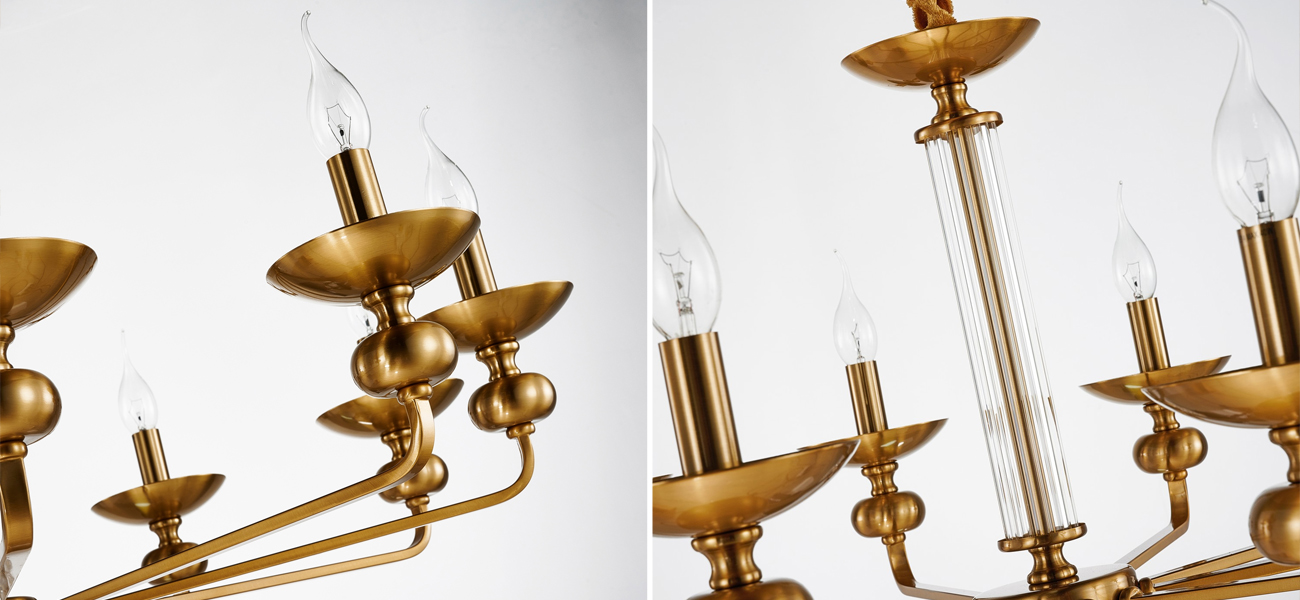 Люстра бронзового цвета со стеклянным декором Candelabrum D91 см - фото