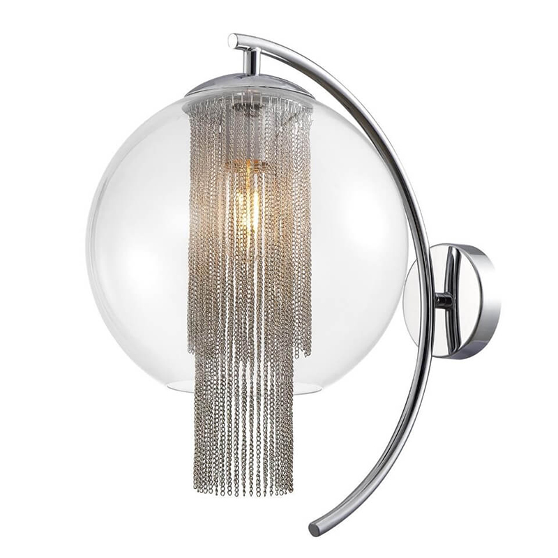 Бра Cascade Chains Wall Lamp Прозрачное Стекло Хром Серебряный Бра Cascade Chains Wall Lamp Прозрачное Стекло Хром Серебряный в Тюмени | Loft Concept