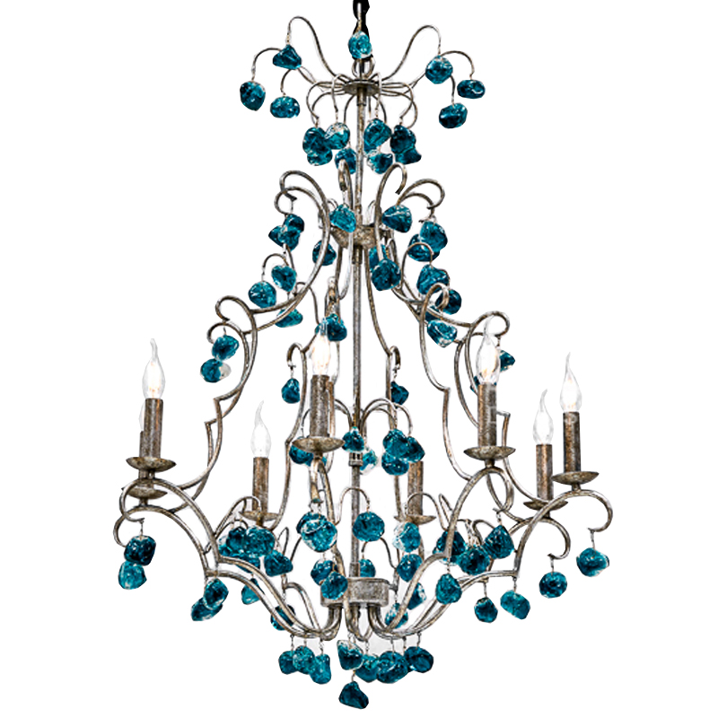 Люстра Crystal Blue Cupertino Chandelier Бирюзовый Люстра Crystal Blue Cupertino Chandelier Бирюзовый в Тюмени | Loft Concept