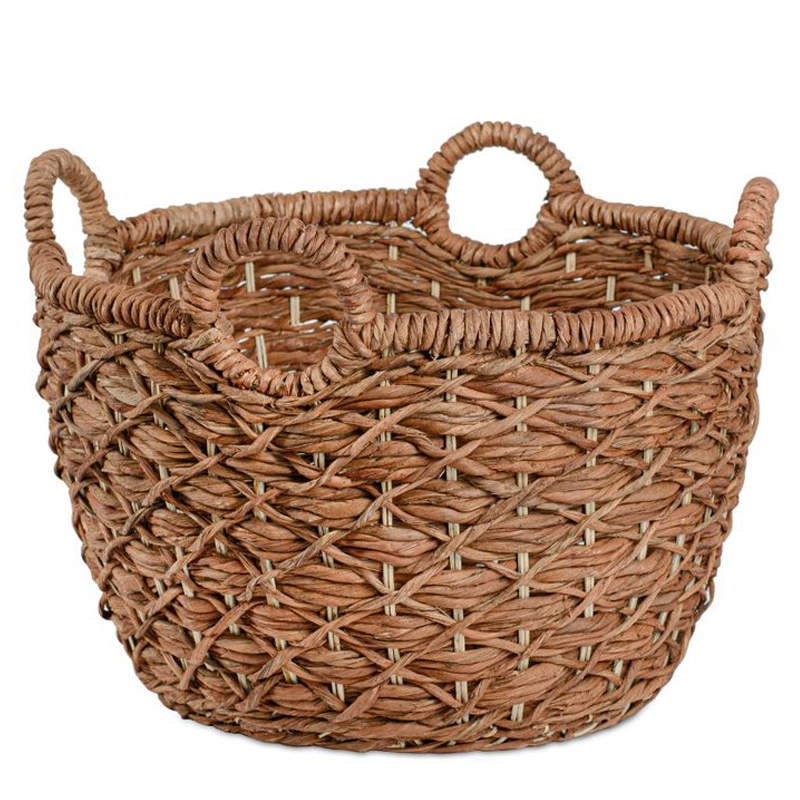 Корзина плетеная Wicker basket 4 handles Коричневый Корзина плетеная Wicker basket 4 handles Коричневый в Тюмени | Loft Concept
