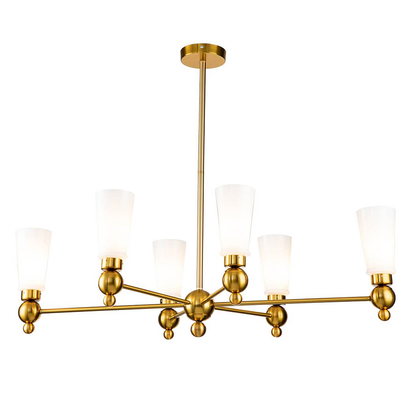 Люстра Chamila Chandelier 6 Латунь Белый Люстра Chamila Chandelier 6 Латунь Белый в Тюмени | Loft Concept