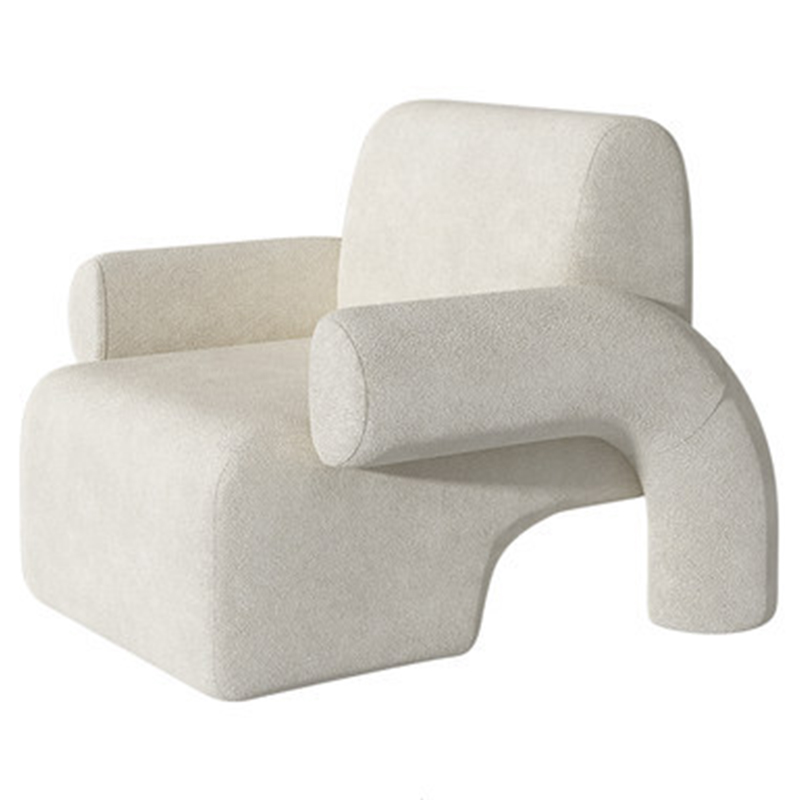Кресло Odom White Boucle Armchair Белый Кресло Odom White Boucle Armchair Белый в Тюмени | Loft Concept