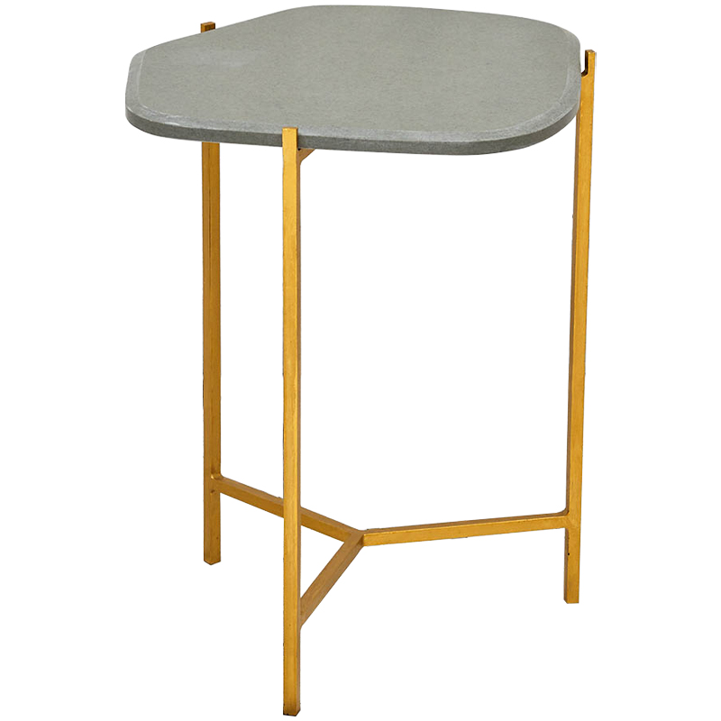 Приставной стол с серой каменной столешницей Tuan Side Table Grey Золотой Серый Приставной стол с серой каменной столешницей Tuan Side Table Grey Золотой Серый в Тюмени | Loft Concept