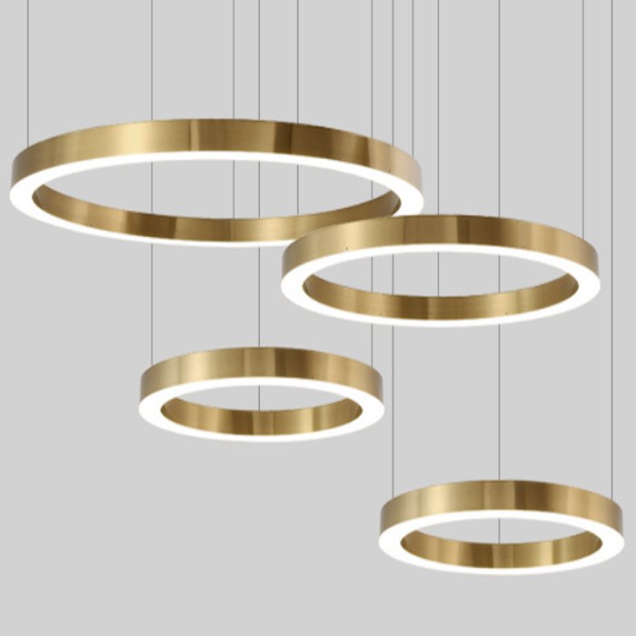 Люстра Light Ring Horizontal Глянцевое золото Латунь Люстра Light Ring Horizontal Глянцевое золото Латунь в Тюмени | Loft Concept