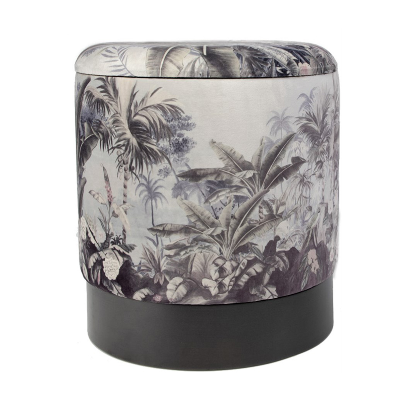 Пуф PUF Jungle Print plants Мульти Черный Пуф PUF Jungle Print plants Мульти Черный в Тюмени | Loft Concept