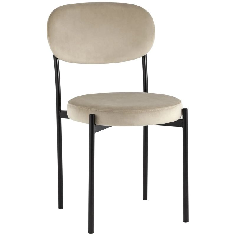 Стул Alfie Chair Молочный Велюр Молочный Черный Стул Alfie Chair Молочный Велюр Молочный Черный в Тюмени | Loft Concept