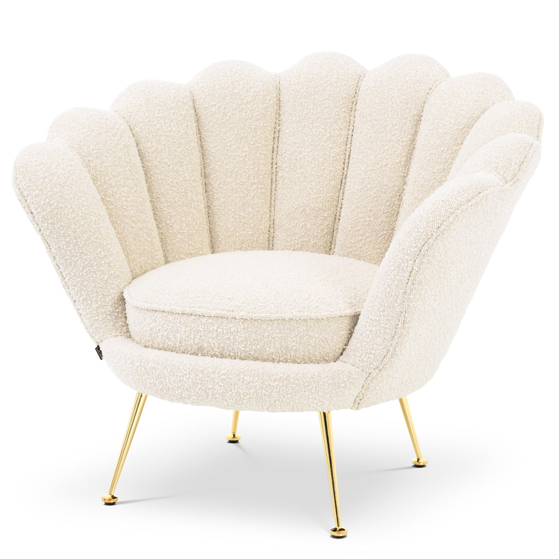 Кресло Eichholtz Chair Trapezium Boucle cream Кремовый Латунь Кресло Eichholtz Chair Trapezium Boucle cream Кремовый Латунь в Тюмени | Loft Concept