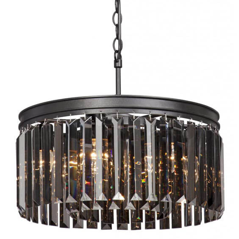Люстра RH Rhys Smok Glass Prism Round Chandelier 40 Черный матовый Люстра RH Rhys Smok Glass Prism Round Chandelier 40 Черный матовый в Тюмени | Loft Concept