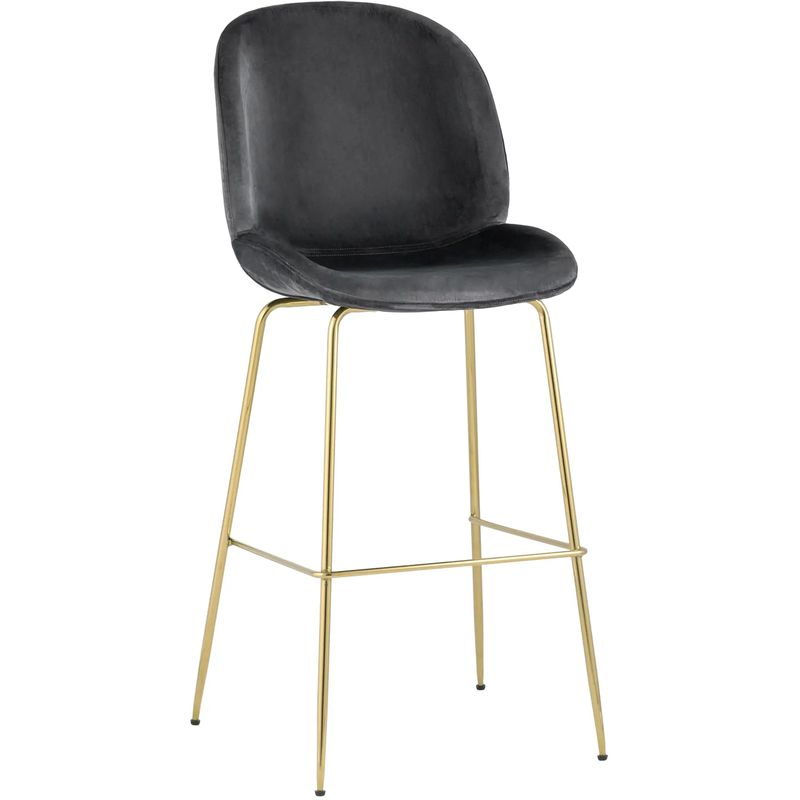 Барный Стул Серый Велюр Vendramin Chair Серый Золотой Барный Стул Серый Велюр Vendramin Chair Серый Золотой в Тюмени | Loft Concept
