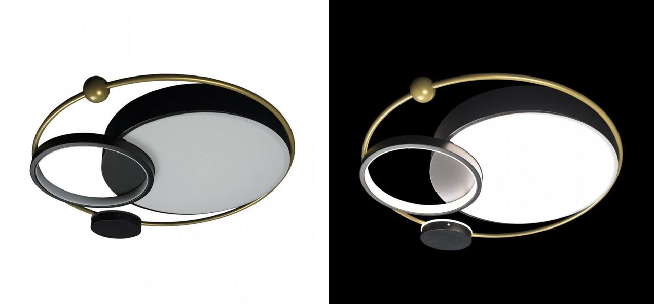Потолочный светильник Black Saturn Three satellites D 55 - фото №1