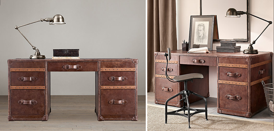 Рабочий Стол Натуральная Кожа RH Mayfair Steamer Trunk Рабочий Стол Натуральная Кожа RH Mayfair Steamer Trunk - Loft-Concept в Тюмени