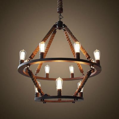 Люстра Rope Filament Chandelier Черный Люстра Rope Filament Chandelier Черный в Тюмени | Loft Concept