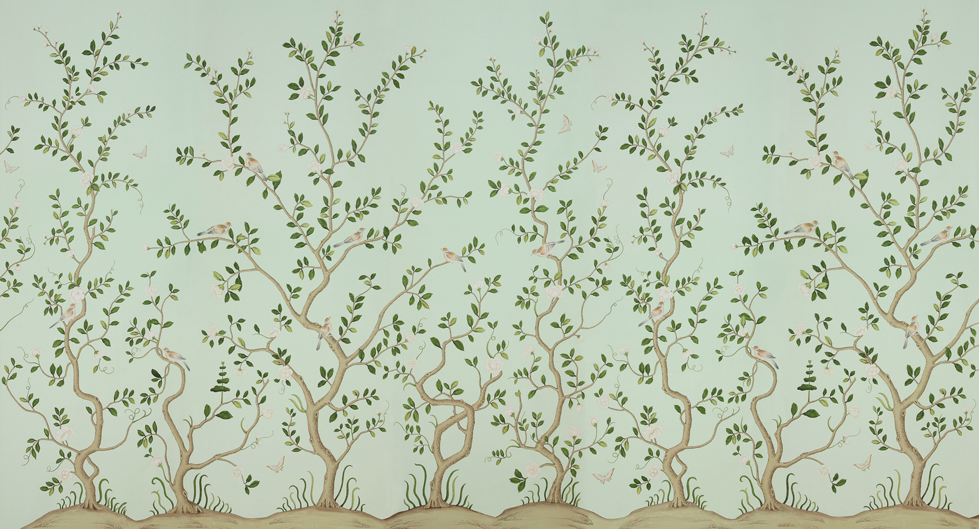 Обои ручная роспись Gustavian Garden Spring on white dyed paper Обои ручная роспись Gustavian Garden Spring on white dyed paper - постер Loft-Concept в Тюмени