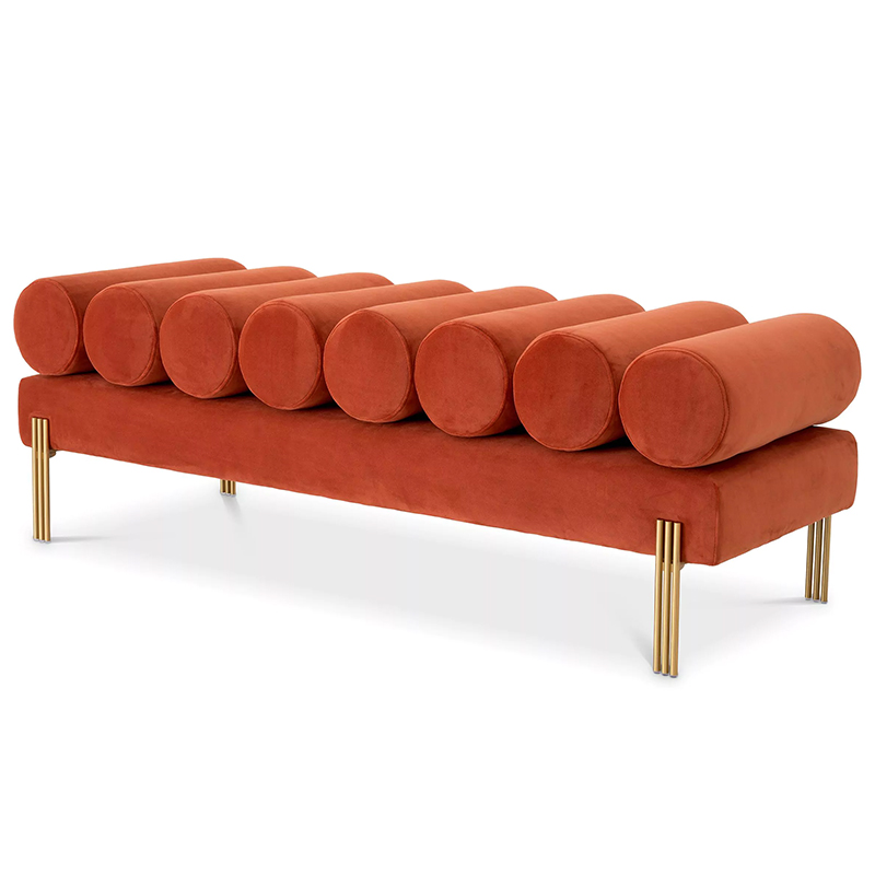 Банкетка Eichholtz Bench Oxley Orange Оранжевый Латунь Банкетка Eichholtz Bench Oxley Orange Оранжевый Латунь в Тюмени | Loft Concept